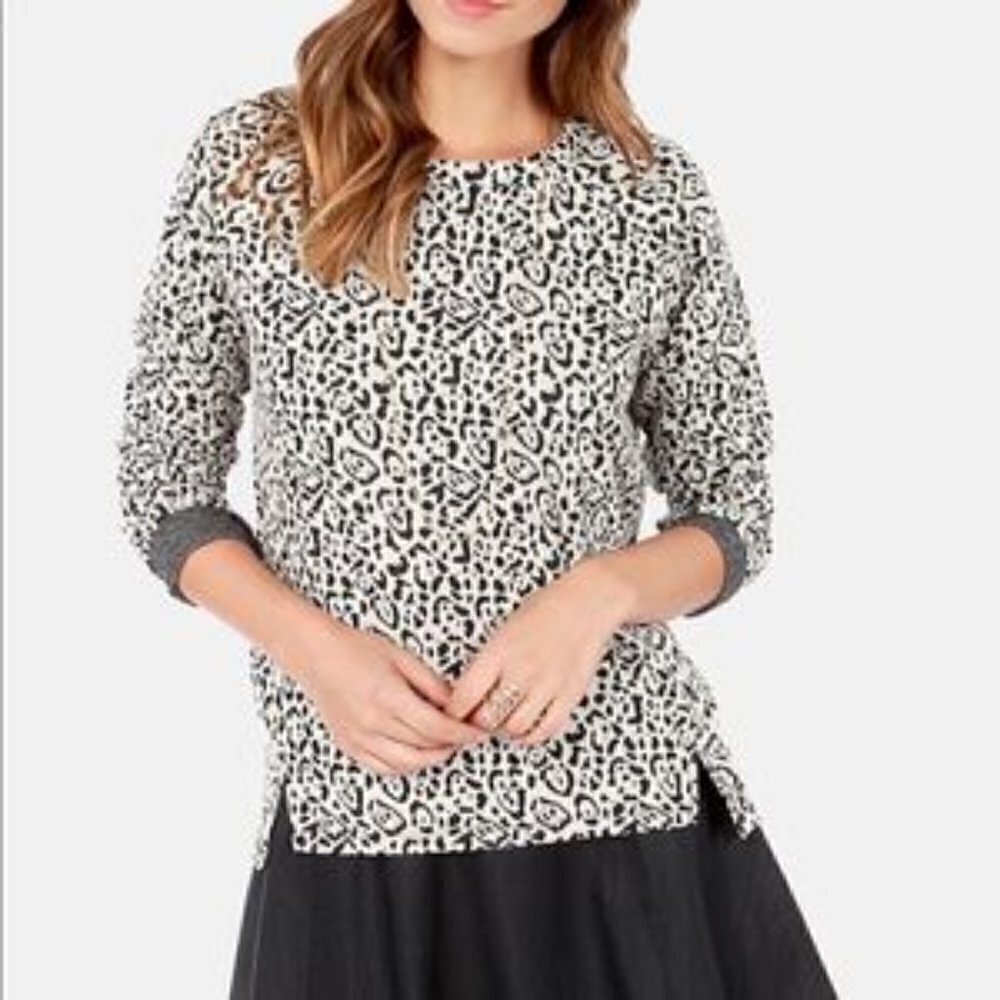 Jack by BB Dakota White Animal Print Sweater